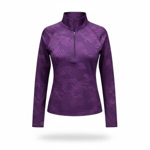 Under Armour Women's Lightweight Fitted Long  Sleeve Quarter Zip Purple Top Med